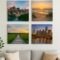 Acrylic mounted photos on wall in modern living room display