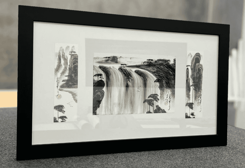 chinese art black frame