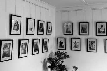 black photo frames on display